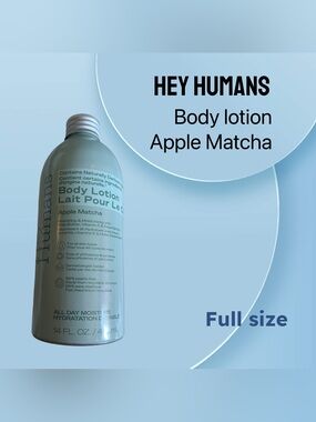 🇺🇸🆕NWOB HEY HUMANS | FULL | Vegan & Tin bottle Body lotion Apple Matcha